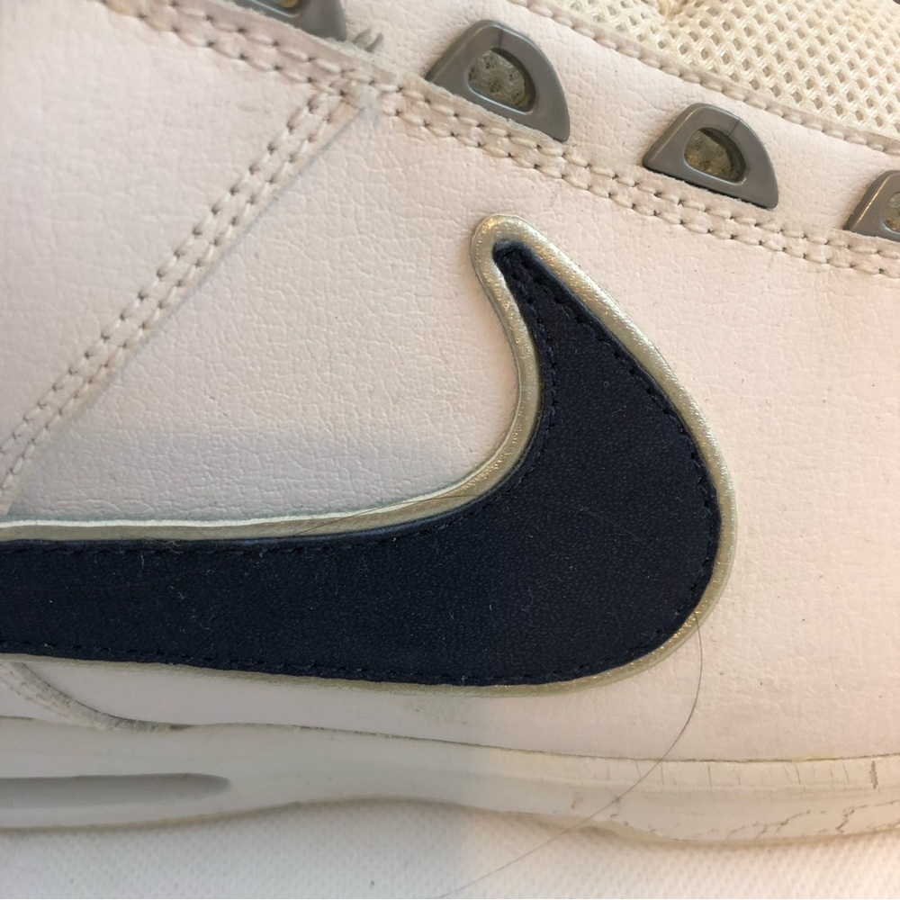 Nike Air Elite White Leather and Blue Logo Men's US 11 High Top - Picture 3 of 7